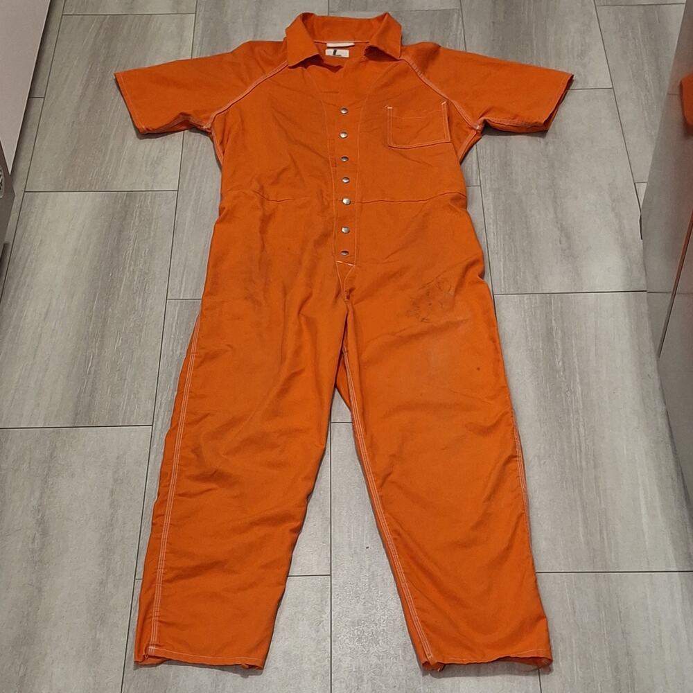 Halloween Prison Orange Jumpsuit Coverall